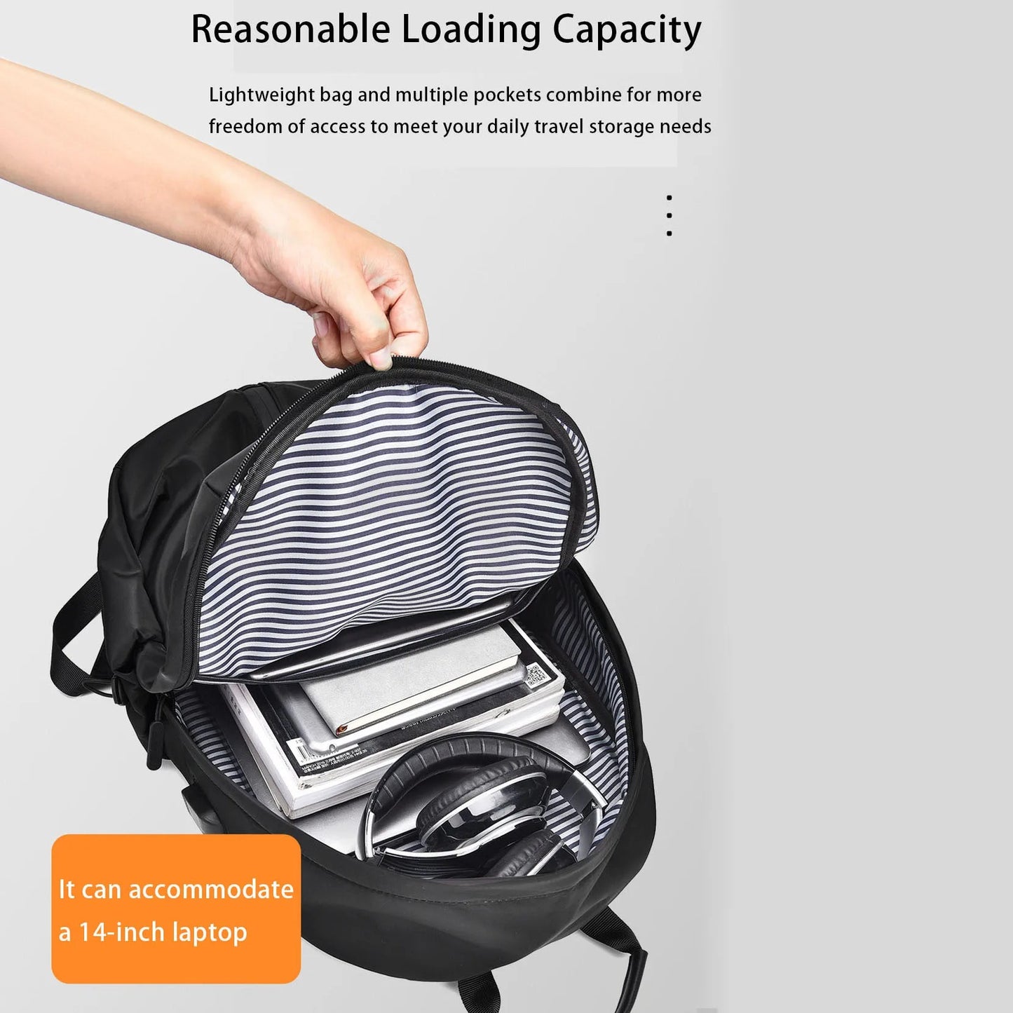 UrbanPulse™ - Casual College Backpack with USB Interface