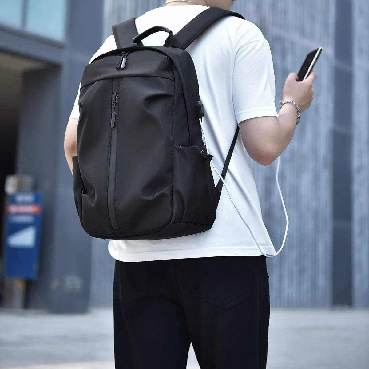 UrbanPulse™ - Casual College Backpack with USB Interface