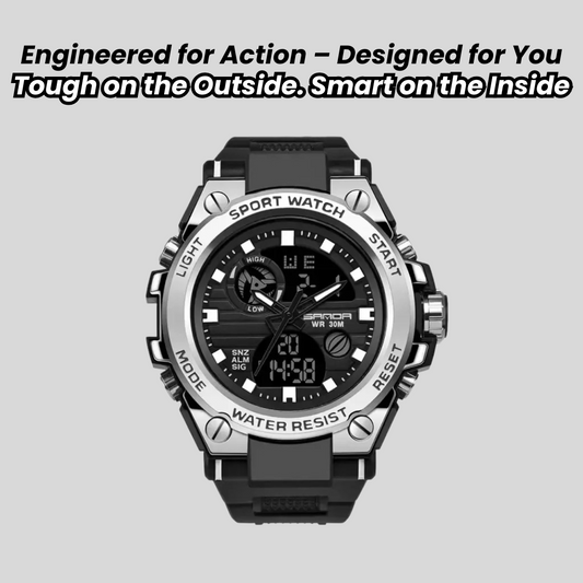 Rugged Dual Display Sport Watch - Built for the Bold