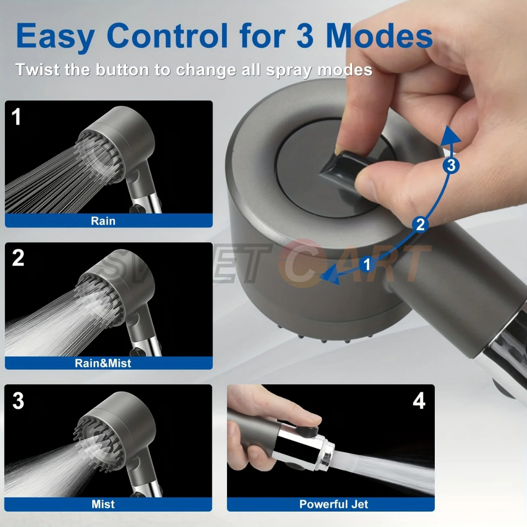 4 Mode High-Pressure Shower Head