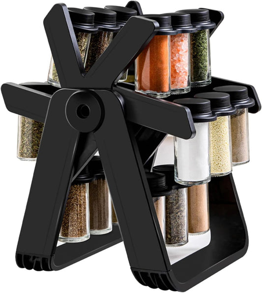 Rotating Countertop Rack with 18 Glass Jars