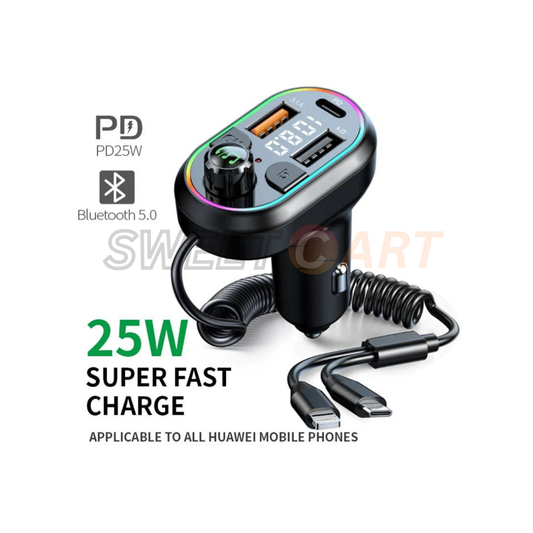 Car Bluetooth 5.0 FM Transmitter & Wireless Audio Receiver