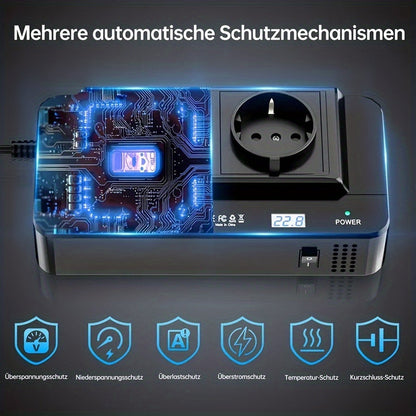 🔌 Power On the Go – Dual AC + 4 USB Car Power Inverter 200W