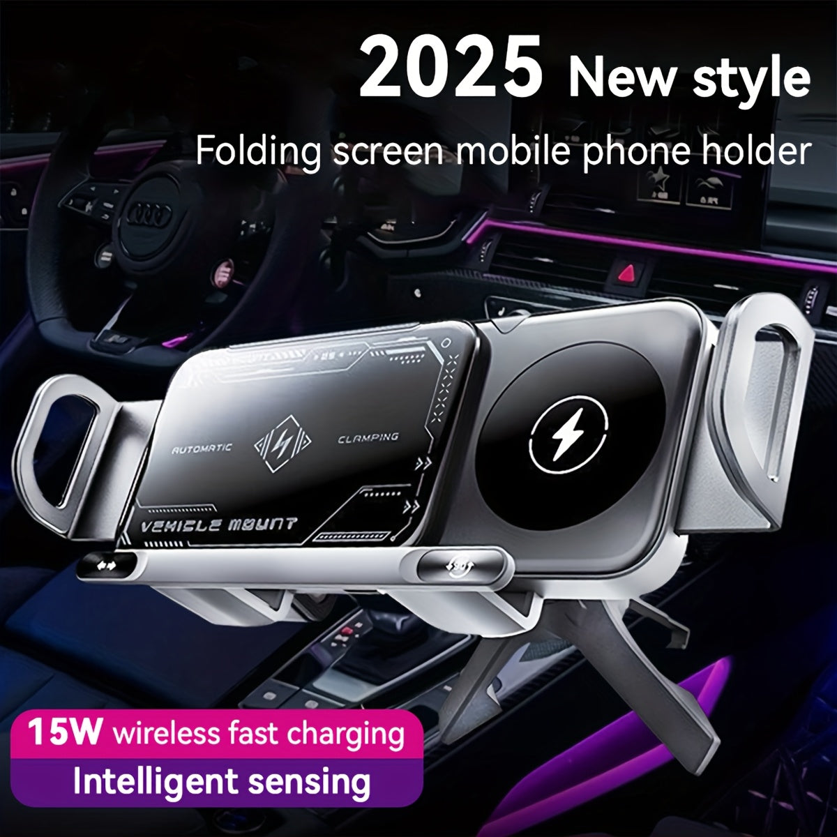 🚗 SmartSense™ Wireless Car Mount – Intelligent Induction Charging & Auto-Clamp