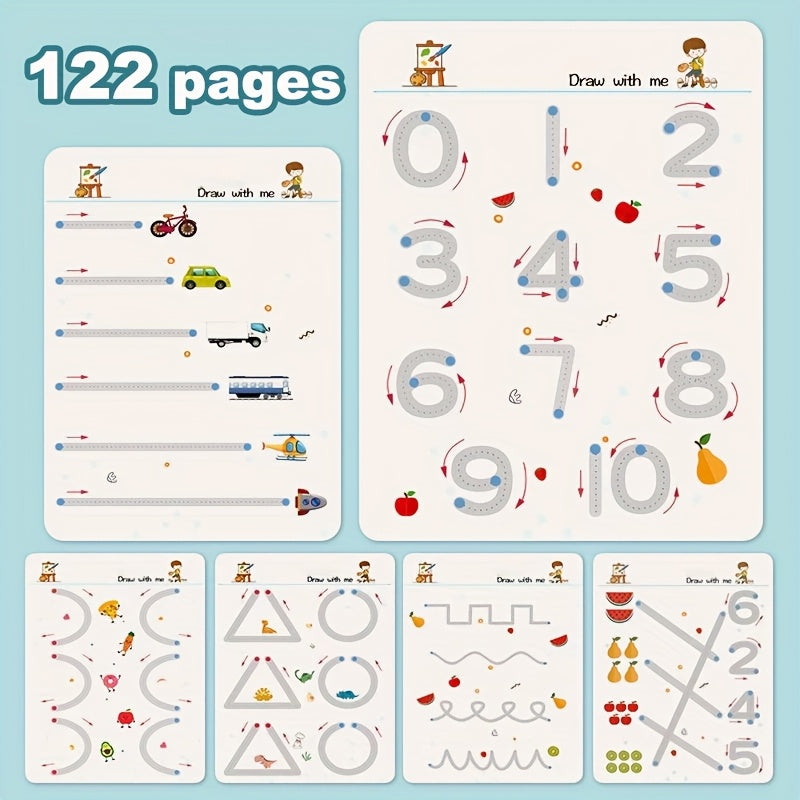 Draw & Learn™ – 122 Pages of Reusable Writing Practice Copybook
