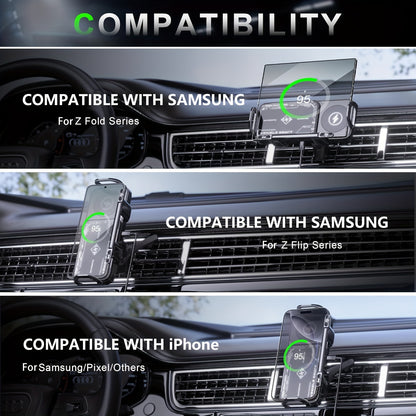 🚗 SmartSense™ Wireless Car Mount – Intelligent Induction Charging & Auto-Clamp