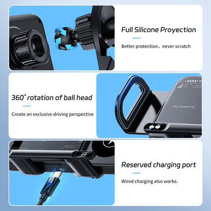 🚗 SmartSense™ Wireless Car Mount – Intelligent Induction Charging & Auto-Clamp