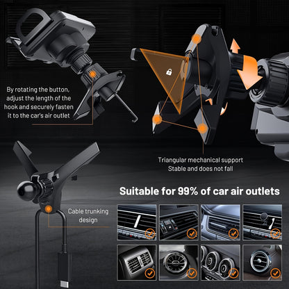 🚗 SmartSense™ Wireless Car Mount – Intelligent Induction Charging & Auto-Clamp