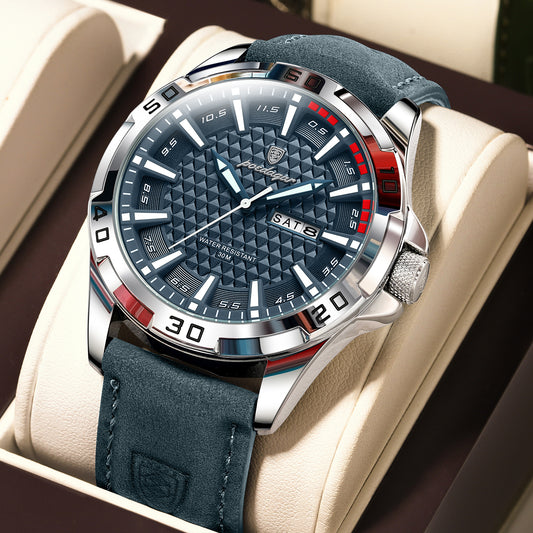 POEDAGAR Original Men Luxury Watch with Soft Strape