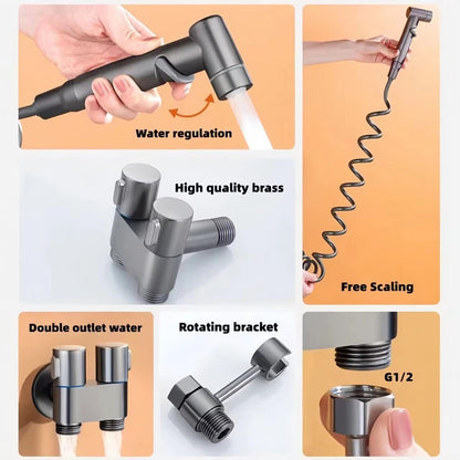 AquaMist™ - Portable High Pressure Handheld Bidet Spray Gun Set