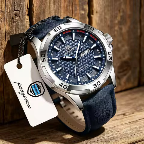POEDAGAR Original Men Luxury Watch with Soft Strape