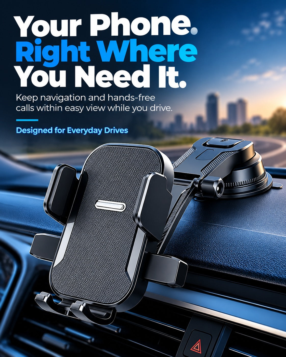 Dashboard car phone holder