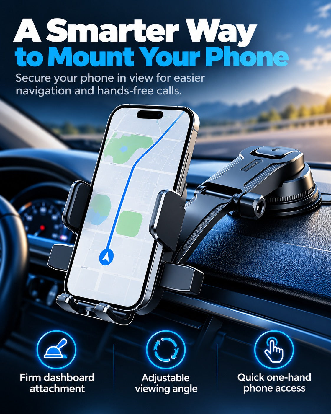 Dashboard car phone holder