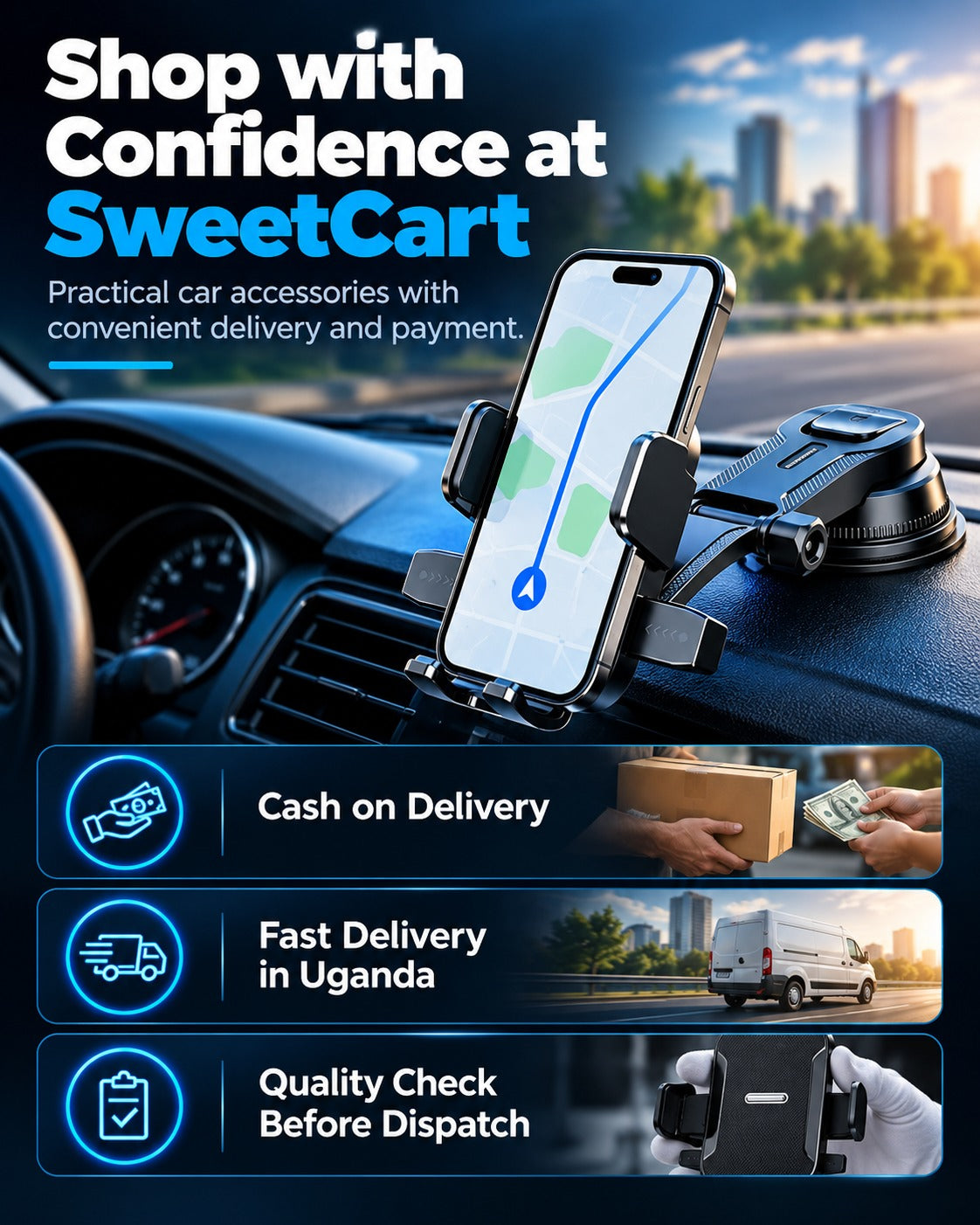 Dashboard car phone holder