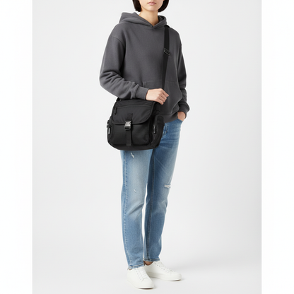 Person wearing crossbody shoulder bag - lifestyle shot
