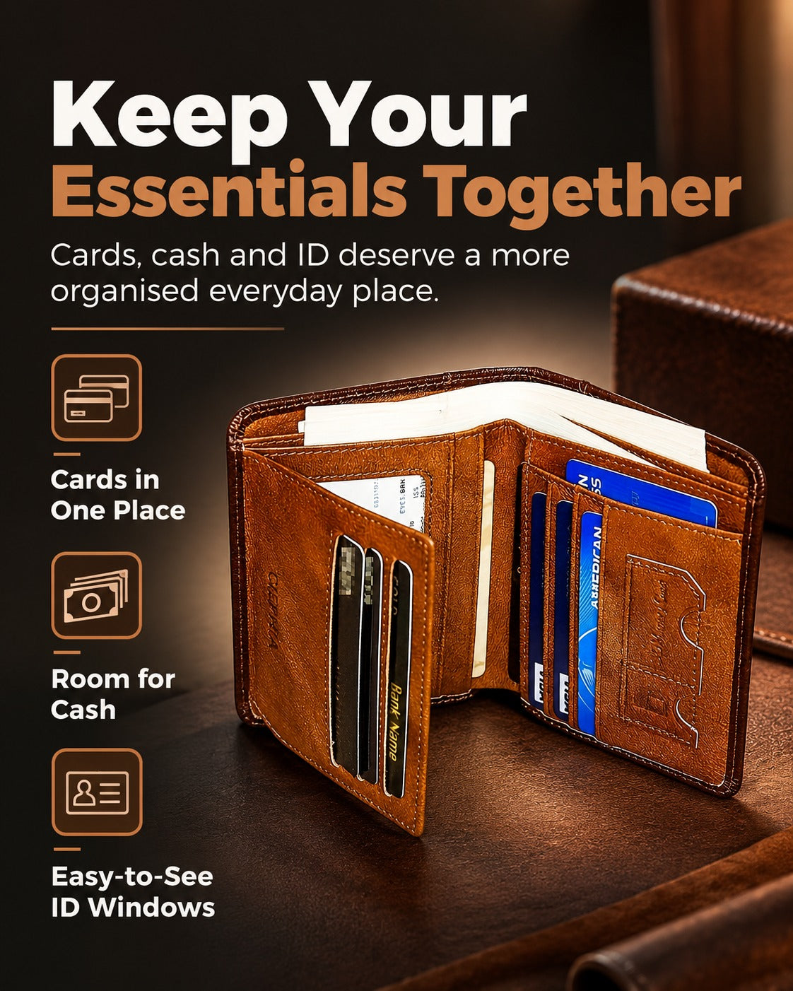 Leather wallet section 2