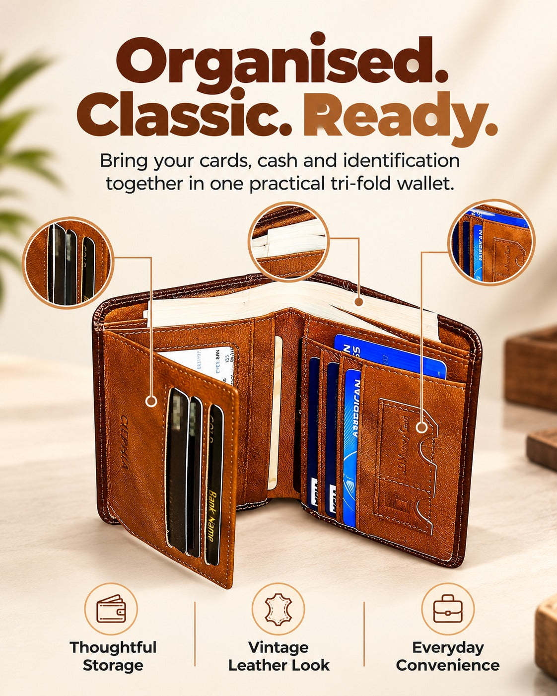 Leather wallet section 3