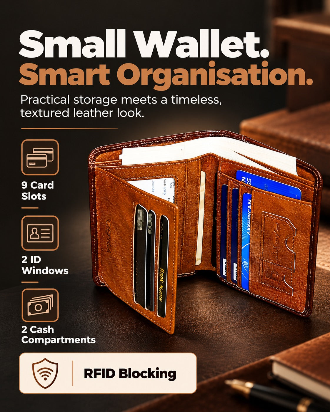 Leather wallet section 4