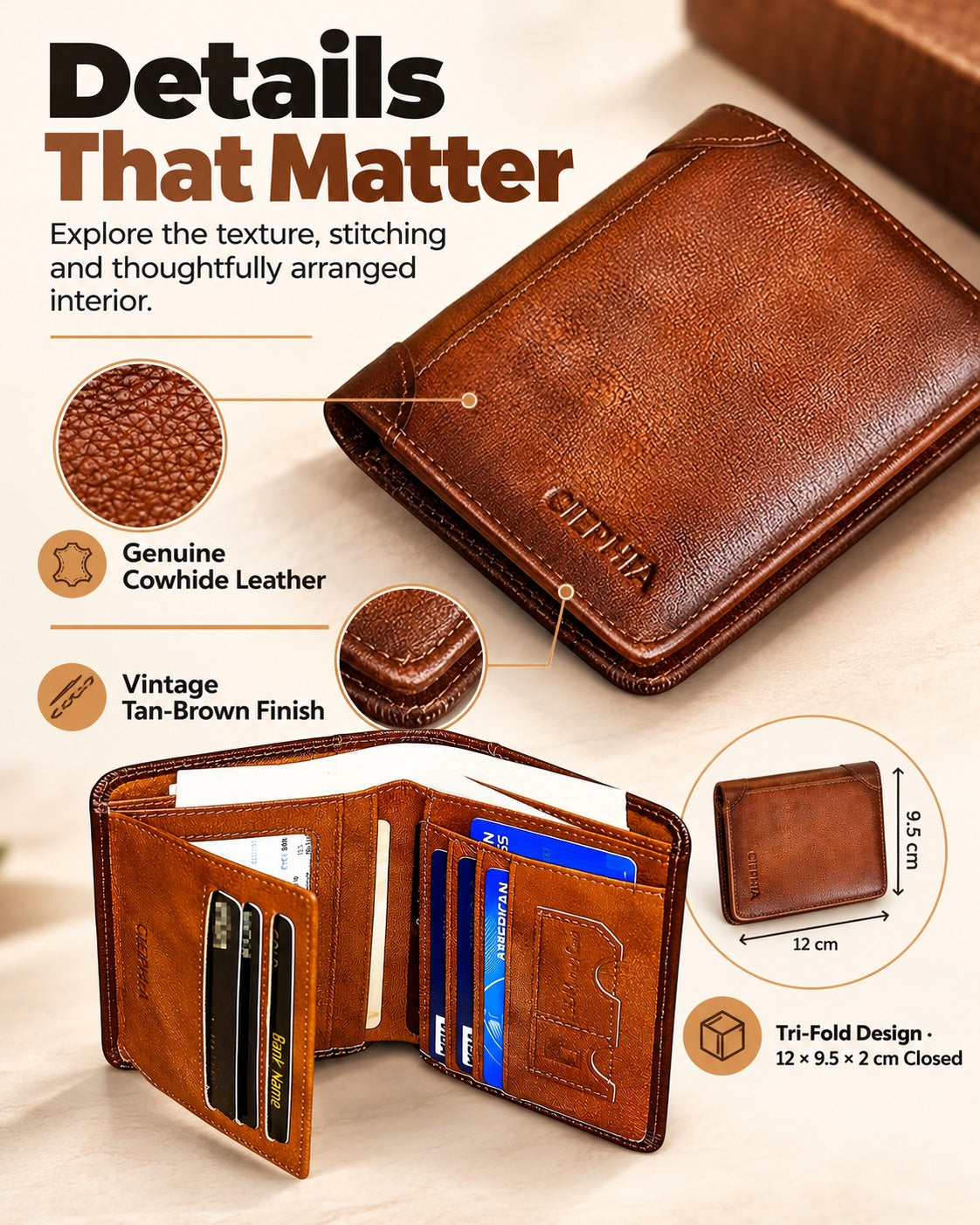 Leather wallet section 5