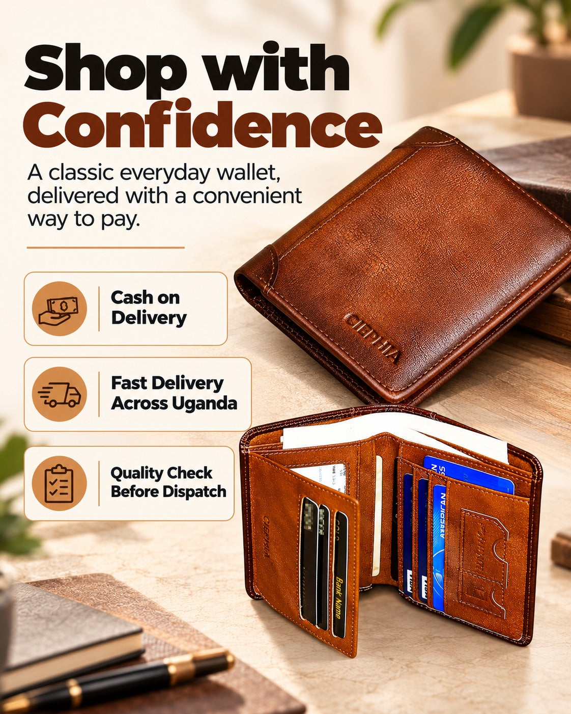 Leather wallet section 7