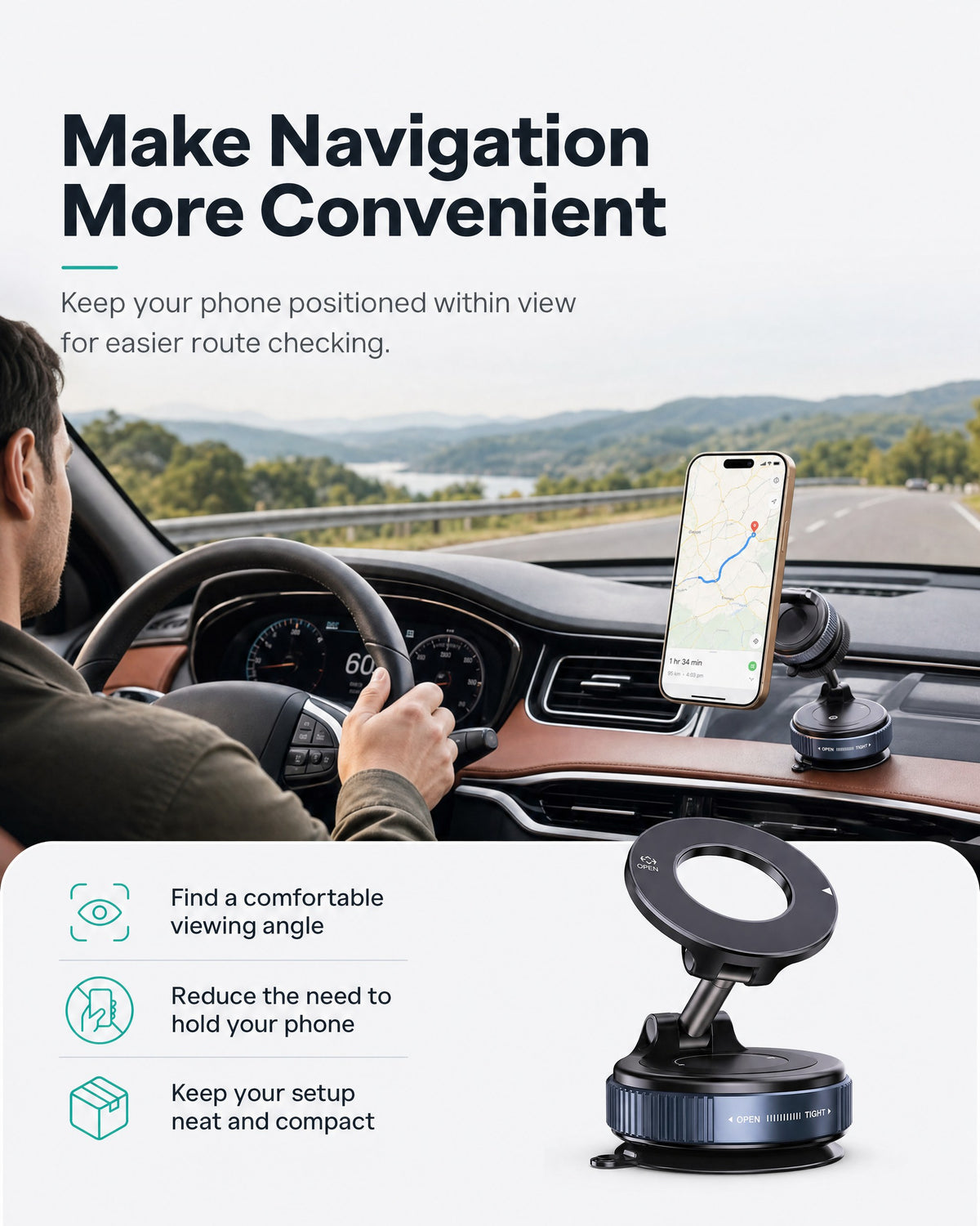 Magnetic car phone holder - section 2