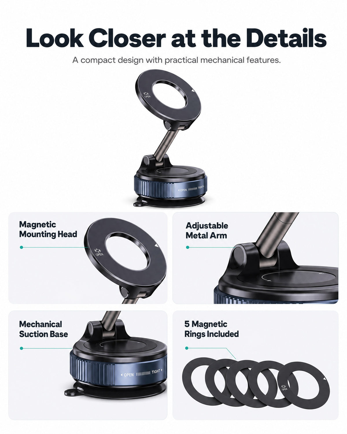 Magnetic car phone holder - section 5