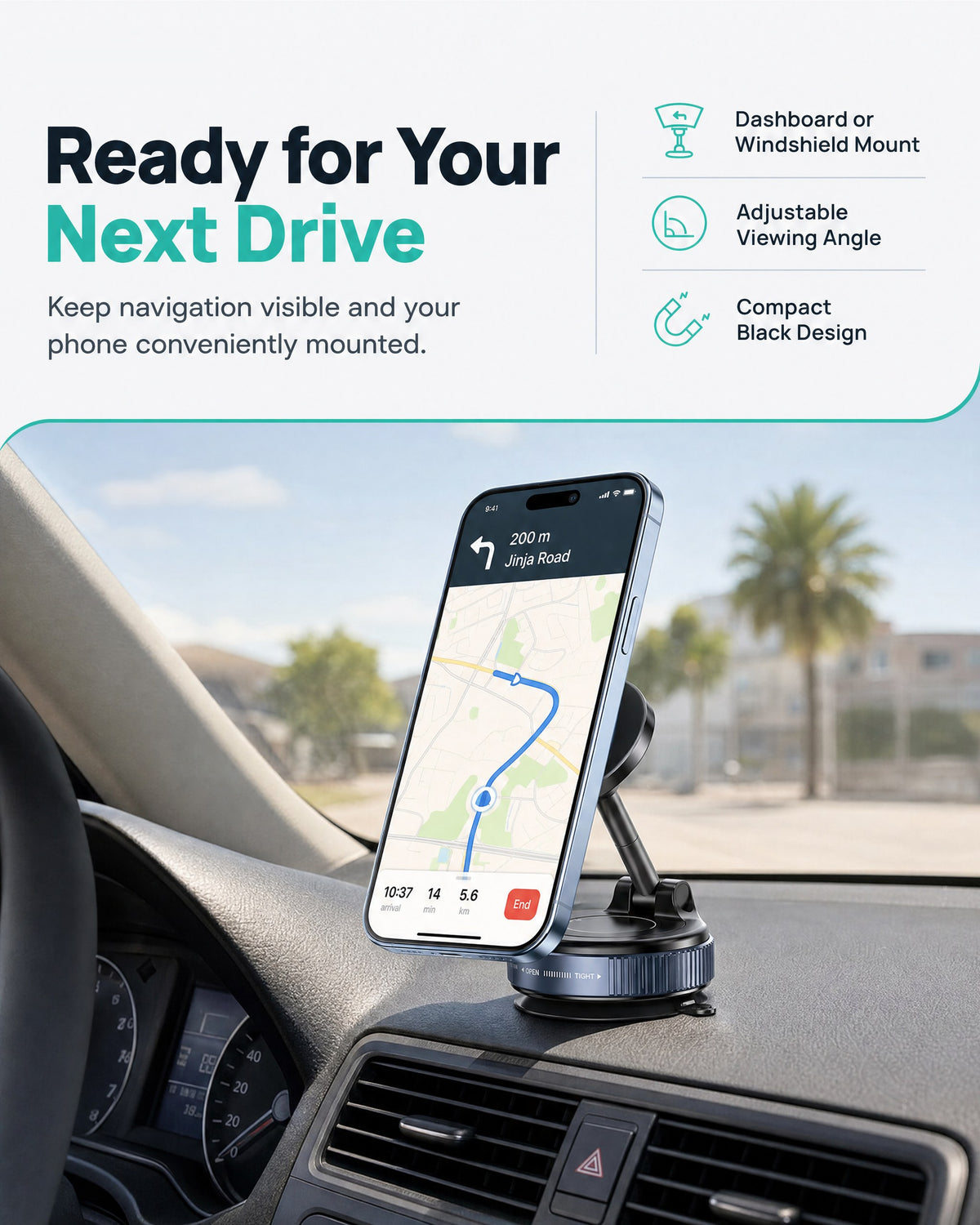 Magnetic car phone holder - section 6