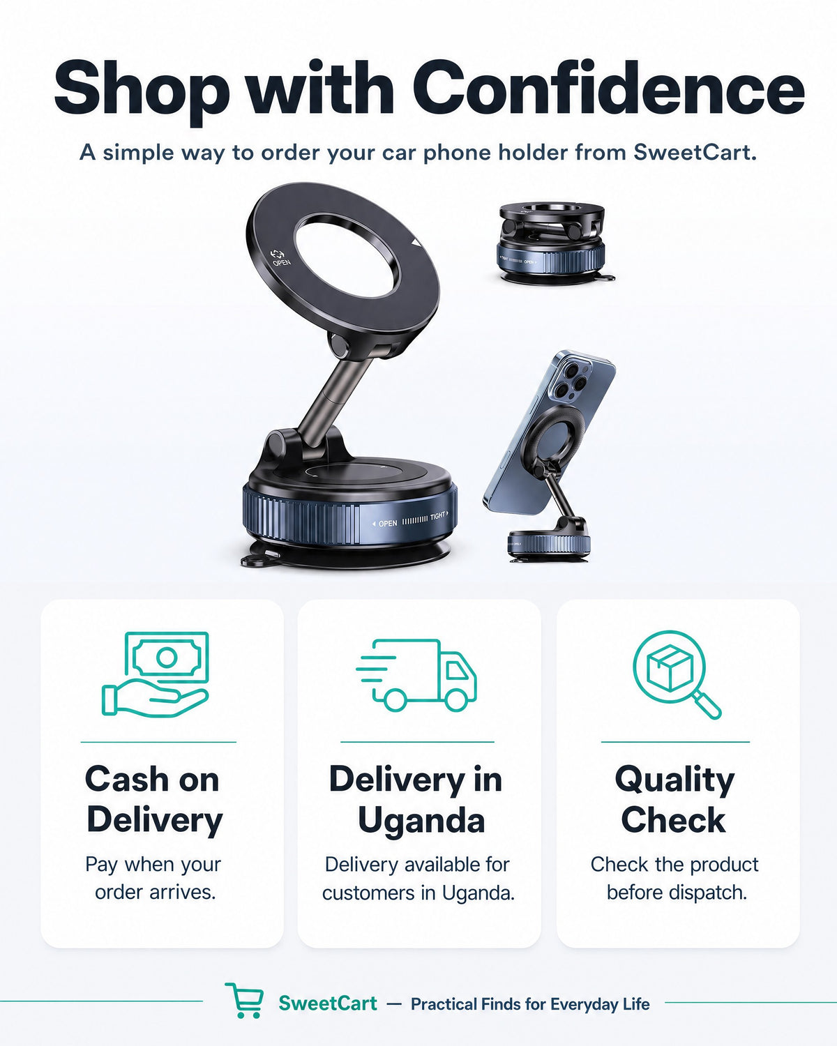 Magnetic car phone holder - section 7