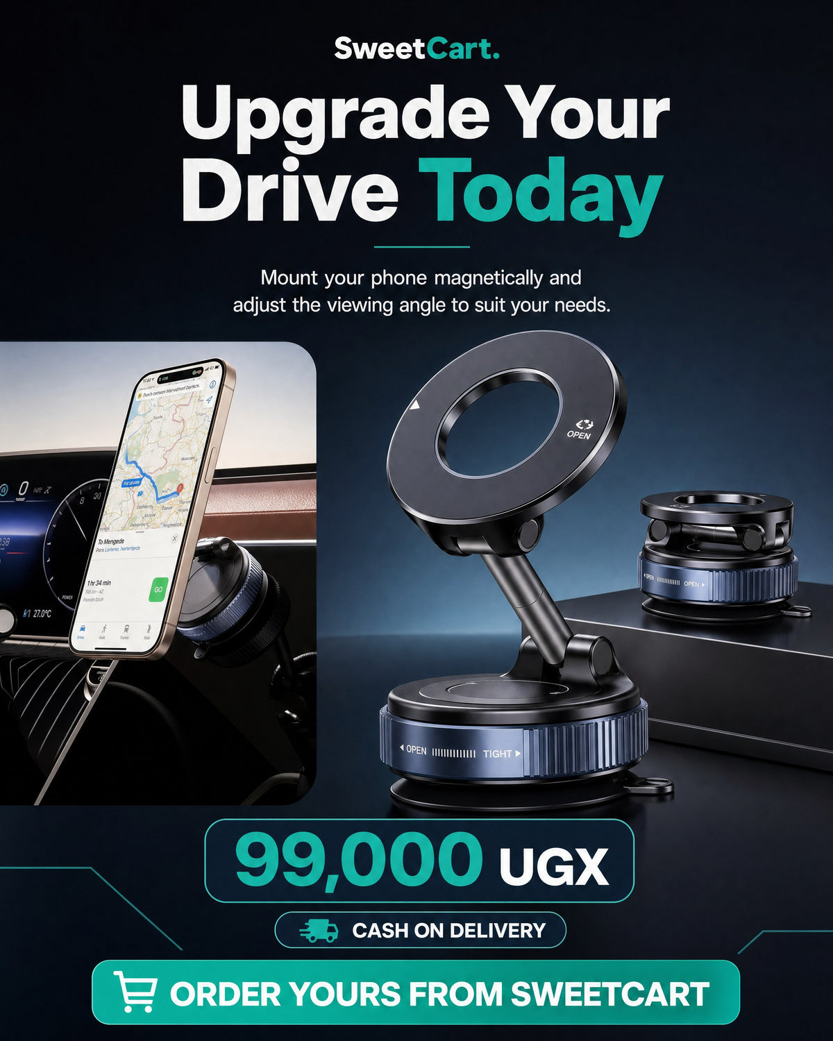 Magnetic car phone holder - section 8